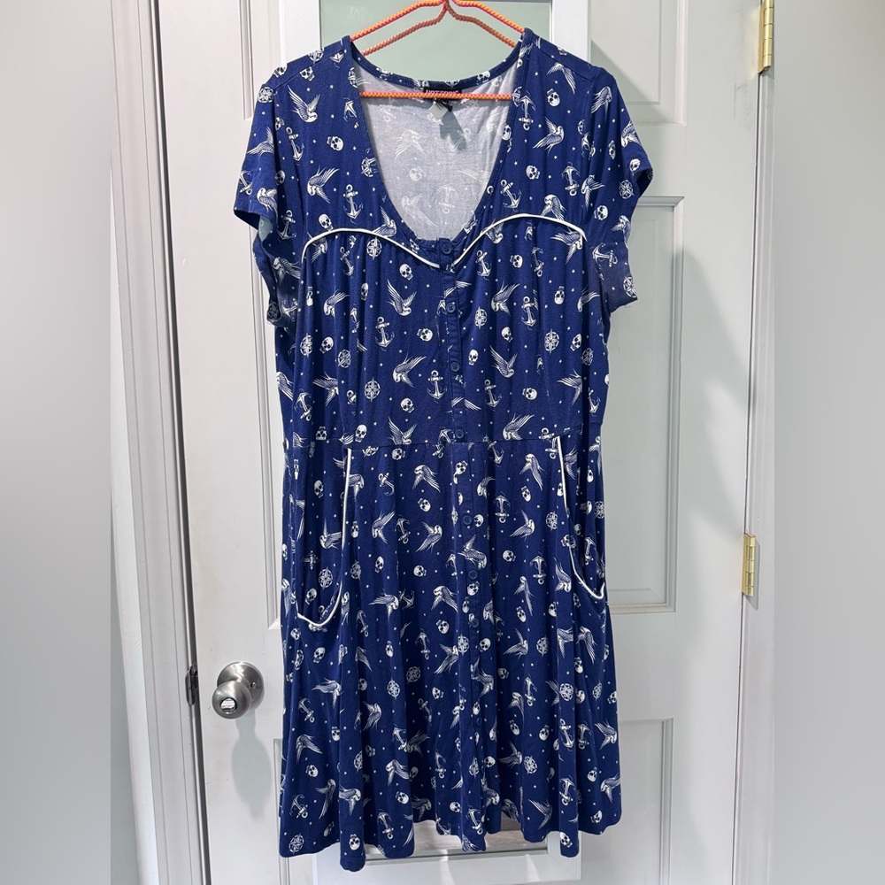 Hot Topic Blue and White Dress